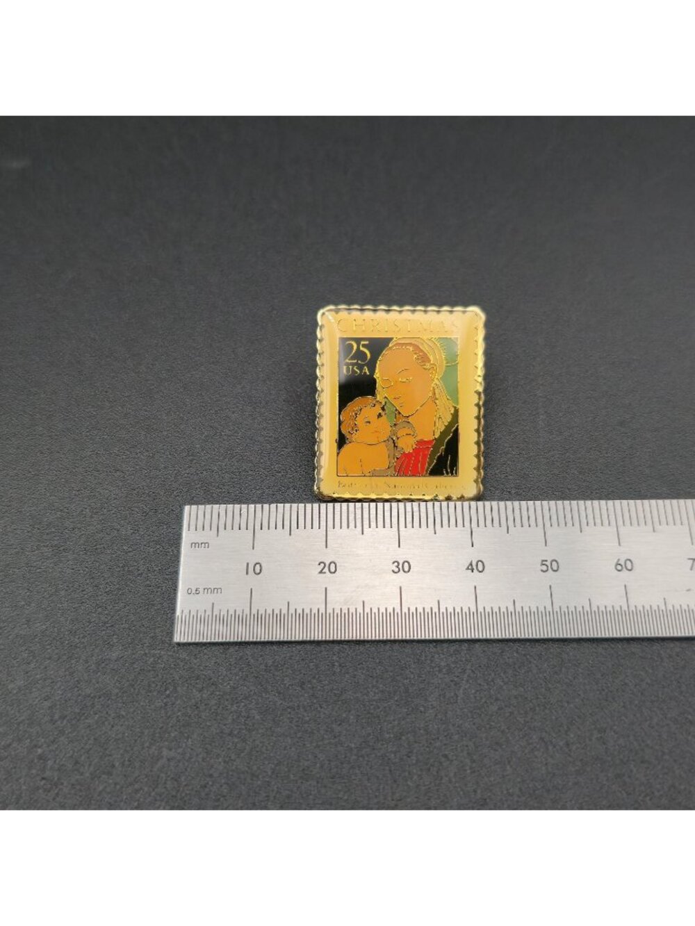 1988 Botticelli Christmas 25c Postage Commemorative Stamp Pin A8096 - Picture 5 of 6